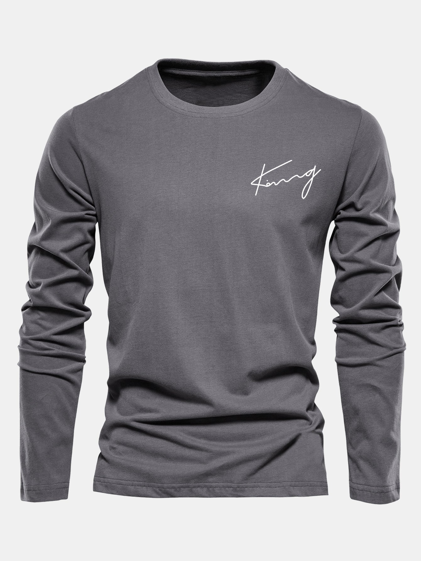 Long Sleeve King Print Cotton T-Shirt