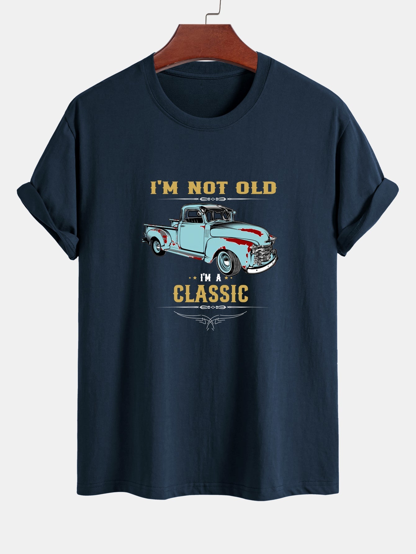 Regular Fit Classic Car Print Cotton T-Shirt