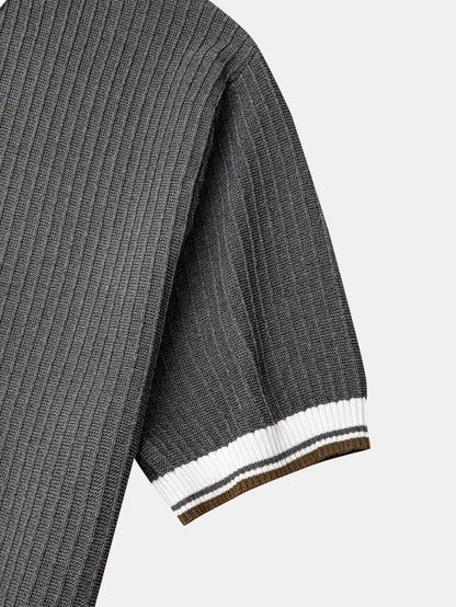 Contrast Trim Knit Polo Shirt