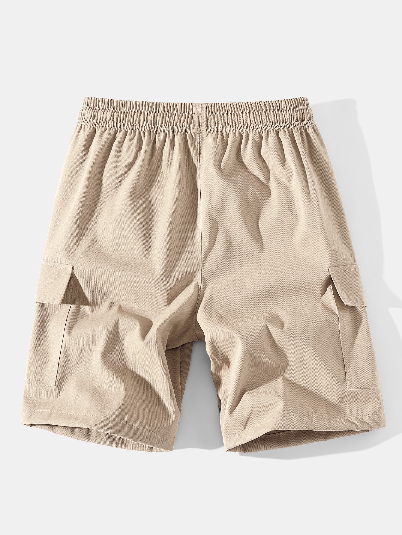 3 Pieces Solid Color Cargo Drawstring Shorts
