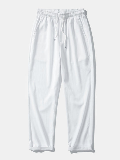 Crinkle Textured Straight Leg Pants