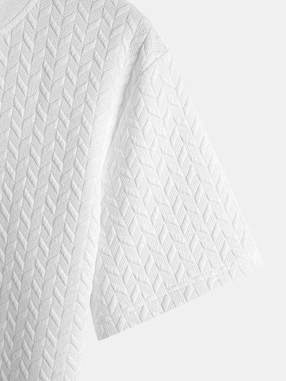 Jacquard Textured Arc Hem T-Shirt