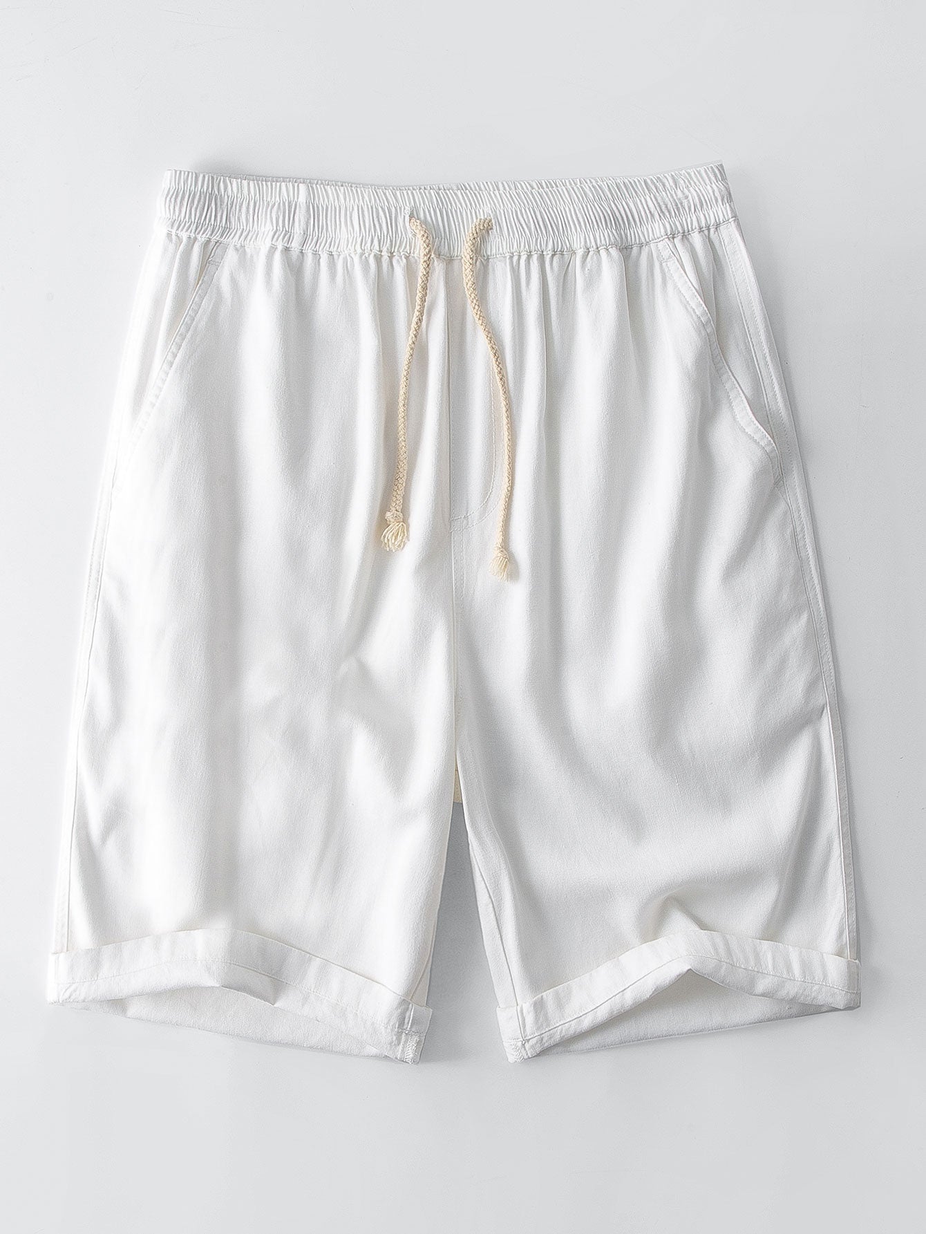 Linen And Cotton Blend 11" Shorts
