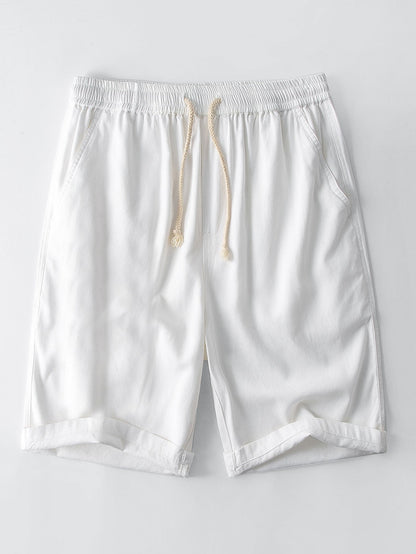 Linen And Cotton Blend 11" Shorts