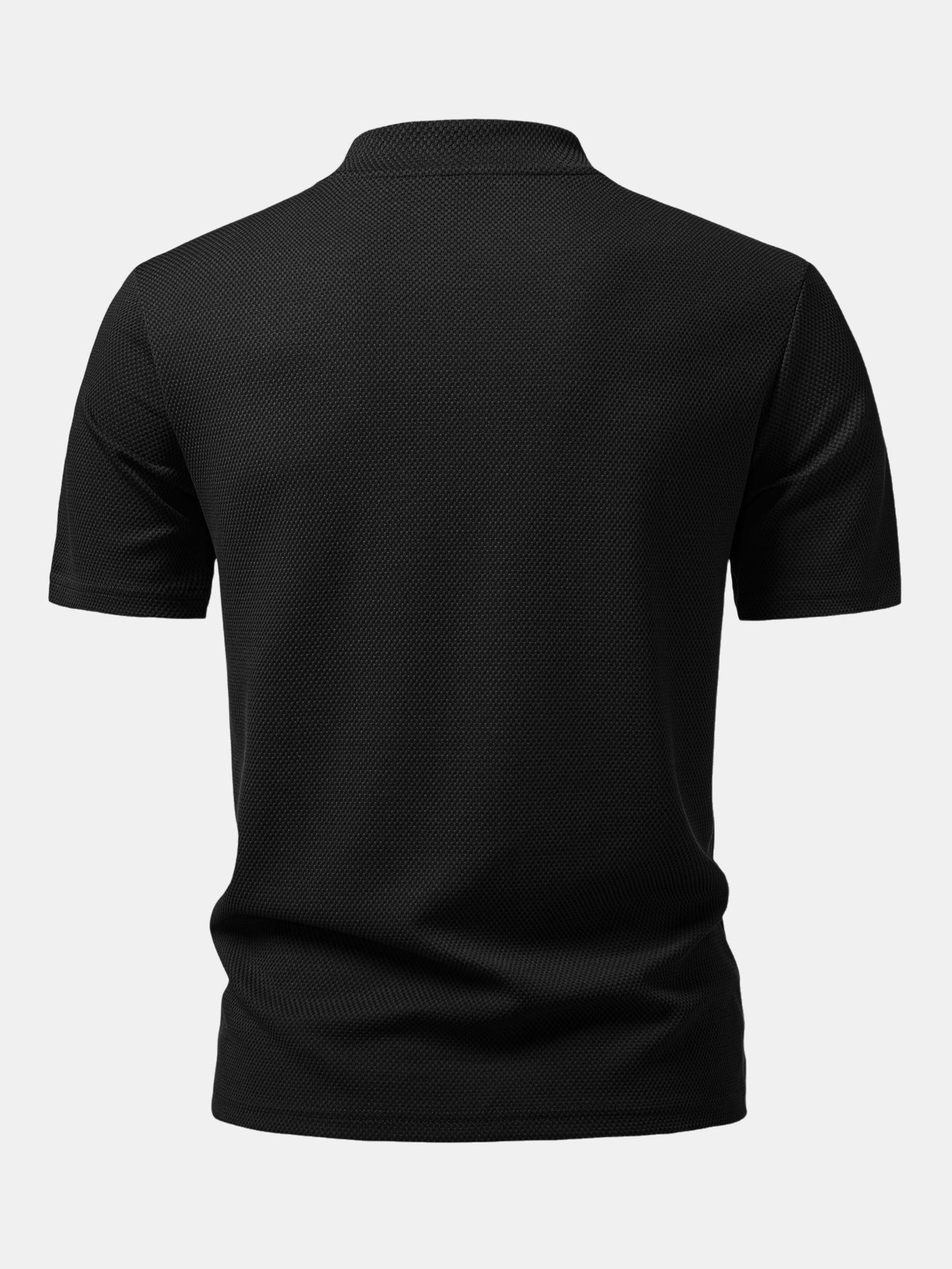 Textured Mock Neck T-Shirt