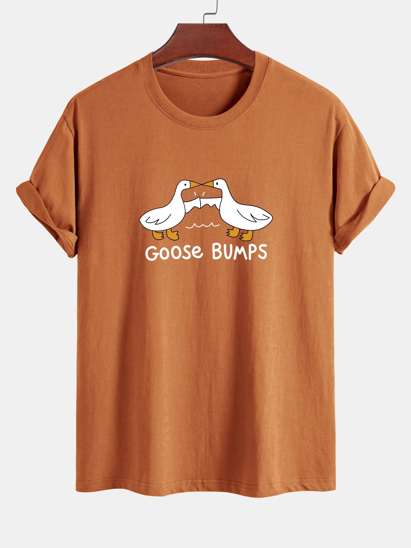 Regular Fit Goose Fist Bump Print Cotton T-Shirt