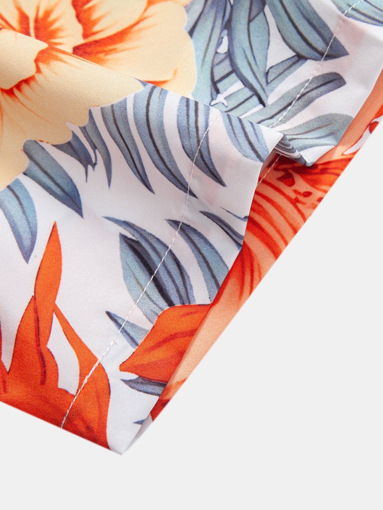 Tropical Flowers Print Button Up Shirt
