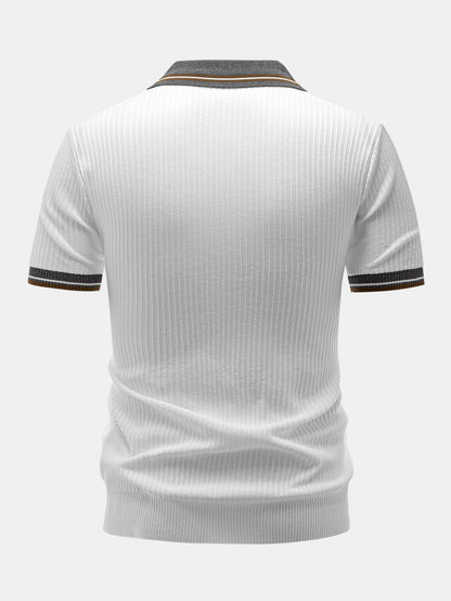 Contrast Trim Knit Polo Shirt