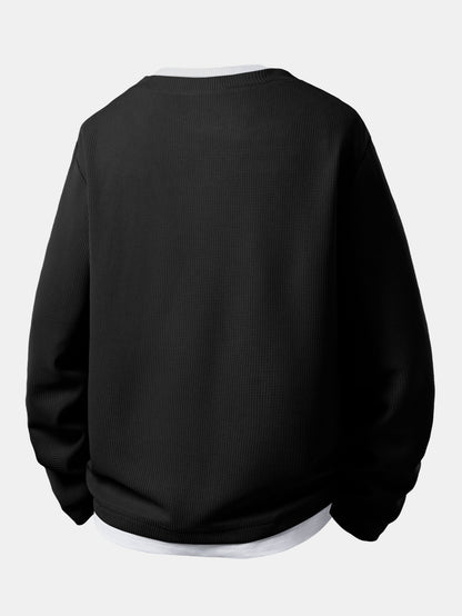 2 In 1 Henley Collar Waffle T-Shirt