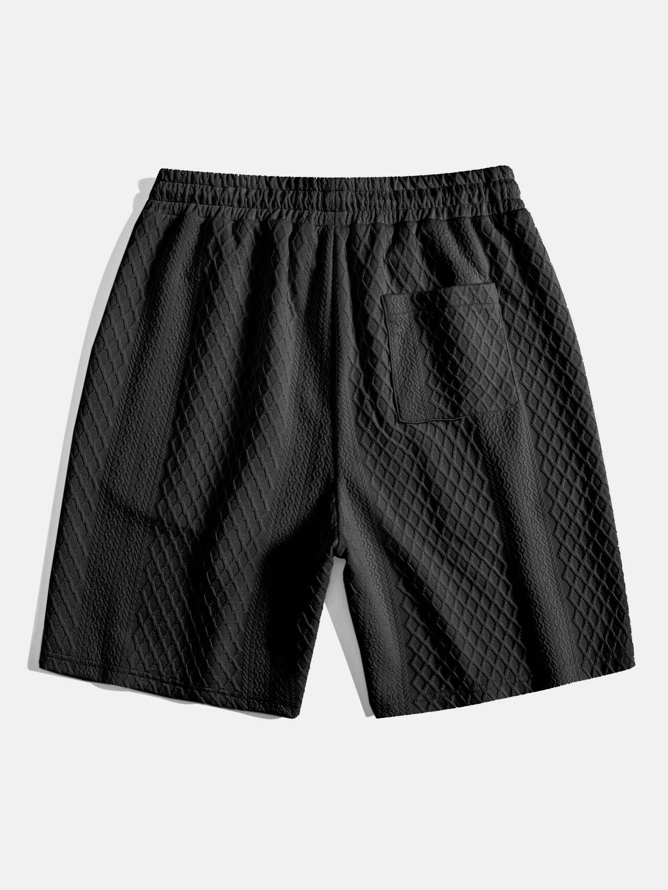 3 Pieces Diamond Geometric Jacquard Drawstring Shorts