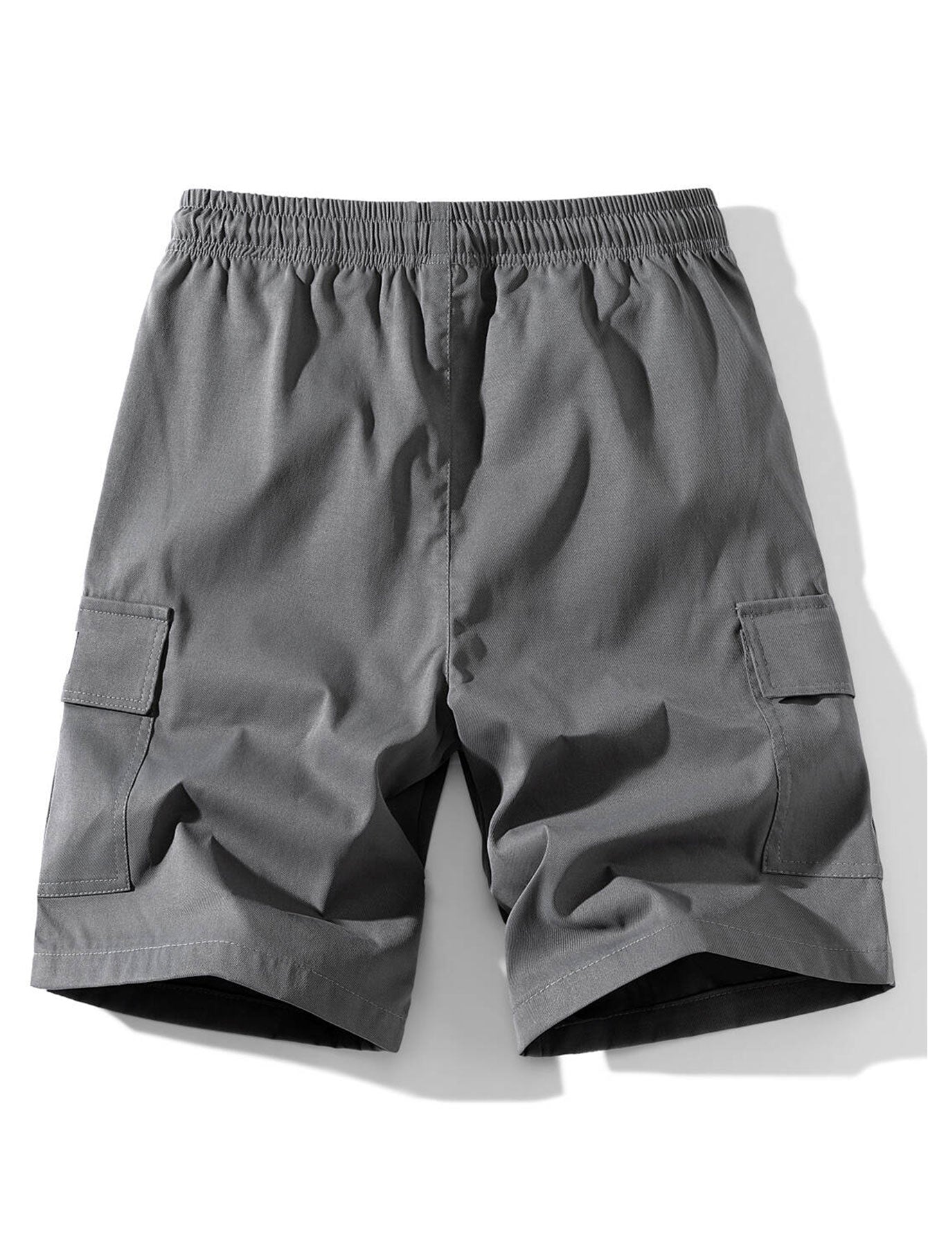 Solid Color Cargo Drawstring Shorts