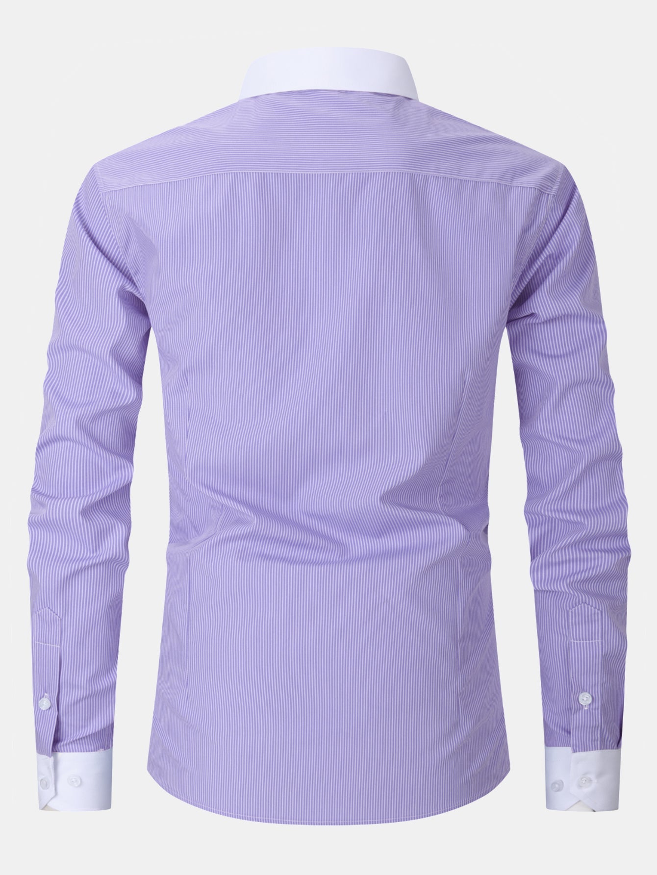 Stripe Contrast Collar Dress Shirt