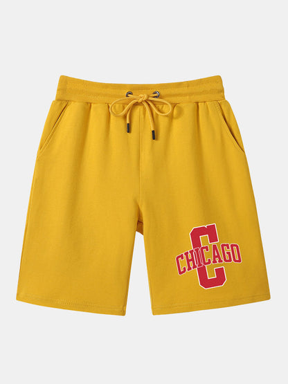 Chicago Print Mid Length Shorts
