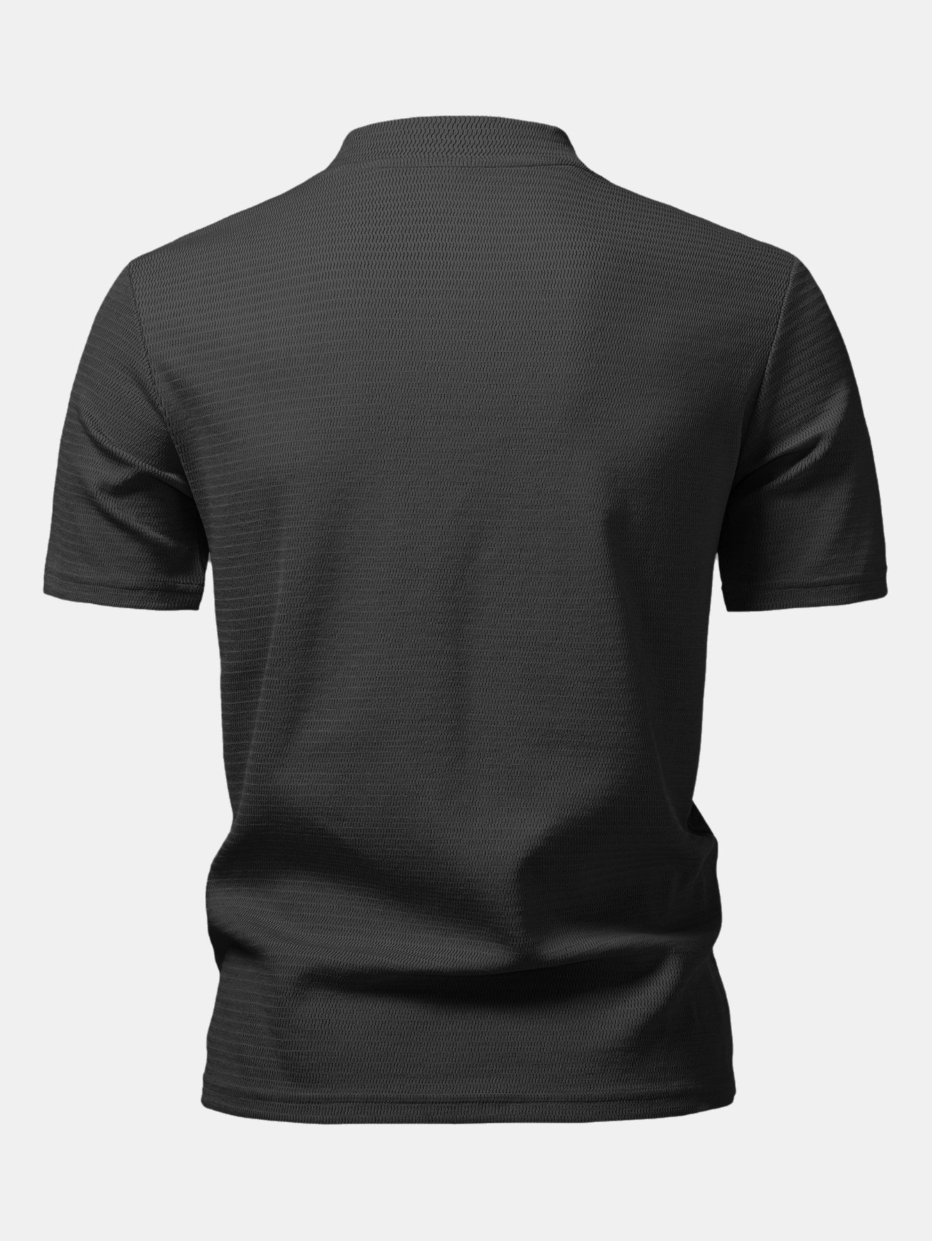 Textured Mock Neck T-Shirt