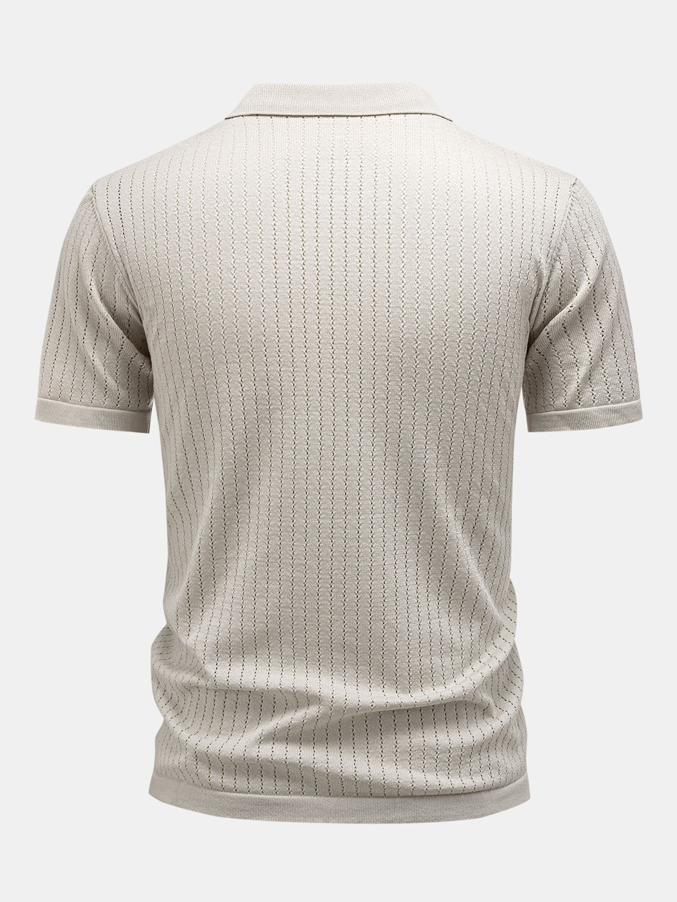 Johnny Collar Open Knit Polo