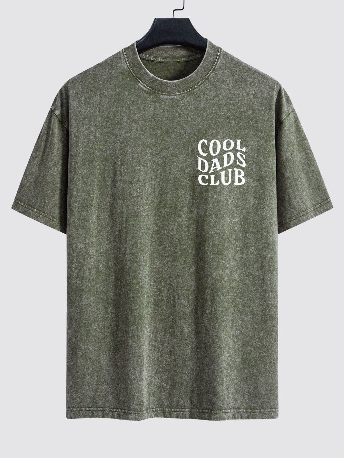 Cool Dads Club Print Washed Distressed Drop Shoulder T-Shirt