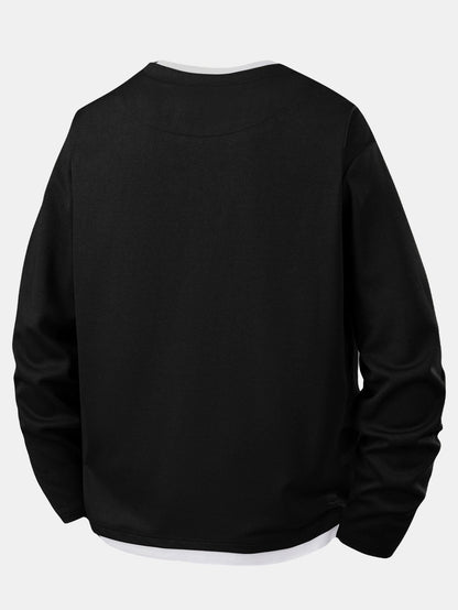Relax Fit 2 In 1 Notched Collar Textured T-Shirt