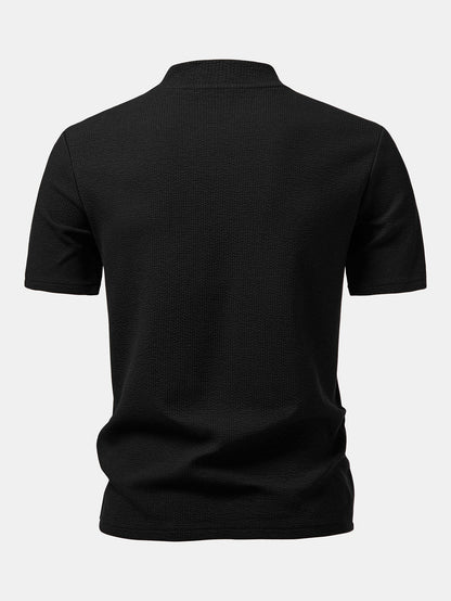Ribbed Mock Neck T-Shirt