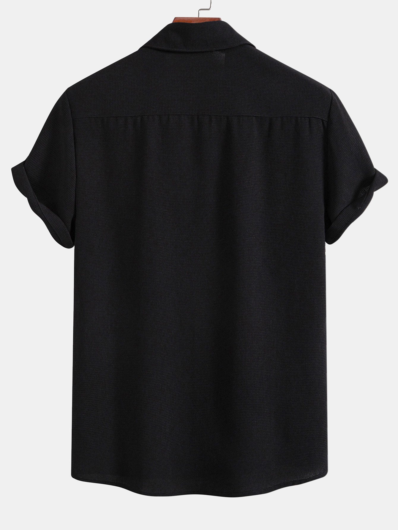 Waffle Textured Button Up Shirt With Pocket