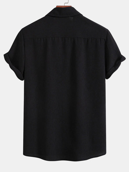 Waffle Textured Button Up Shirt With Pocket