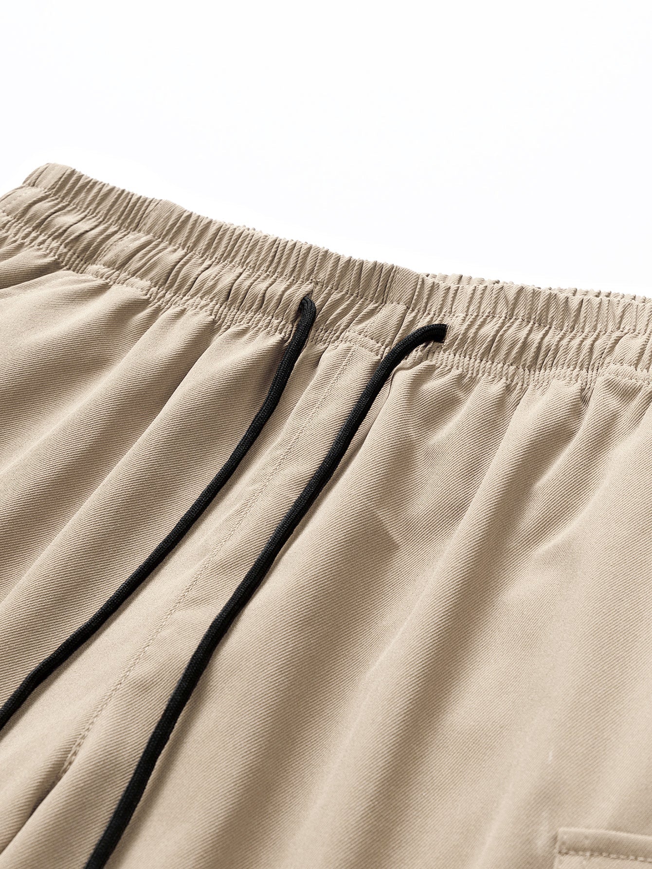 Solid Color Cargo Drawstring Shorts