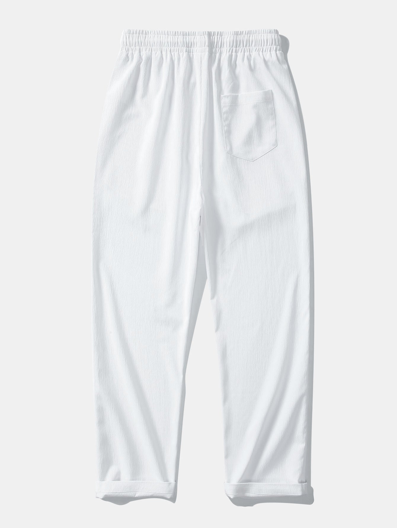 Crinkle Textured Straight Leg Pants