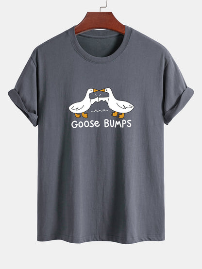 Regular Fit Goose Fist Bump Print Cotton T-Shirt