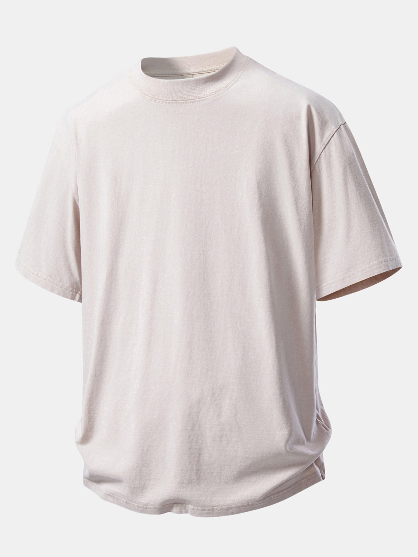 Basic Washed Distressed Drop Shoulder Oversize T-Shirt