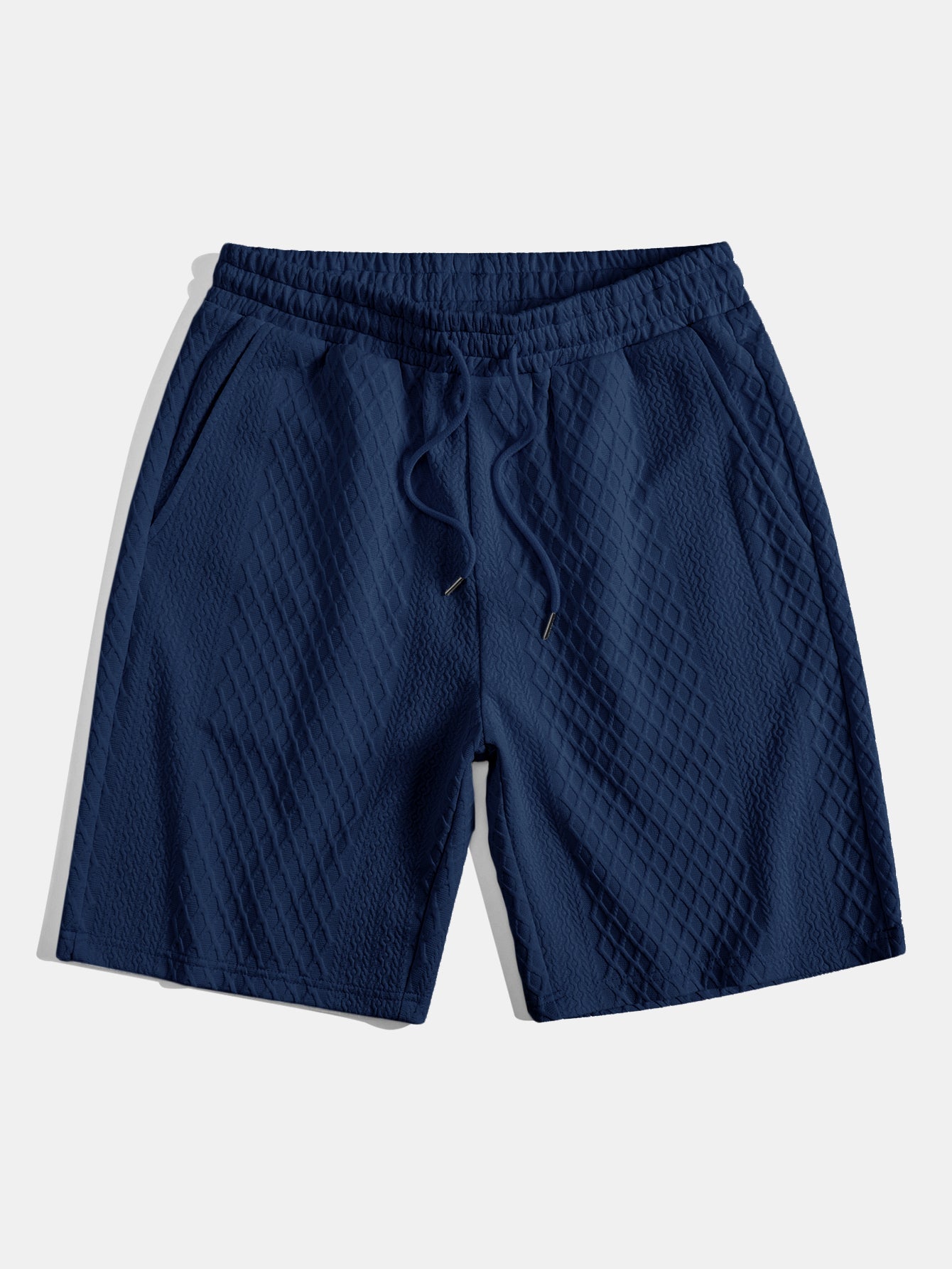 Diamond Geometric Jacquard Drawstring Shorts