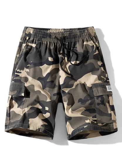 Camouflage Drawstring Cargo Shorts