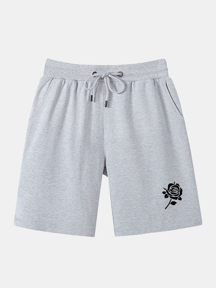 Rose Print Mid Length Shorts