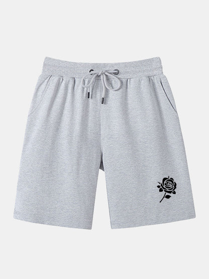 Rose Print Mid Length Shorts