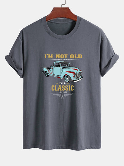 Regular Fit Classic Car Print Cotton T-Shirt