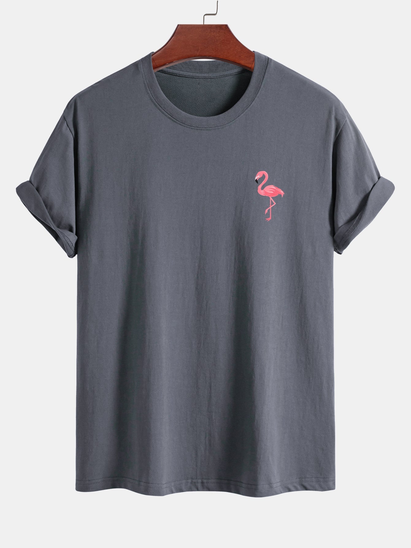 Regular Fit Flamingo Print Cotton T-Shirt