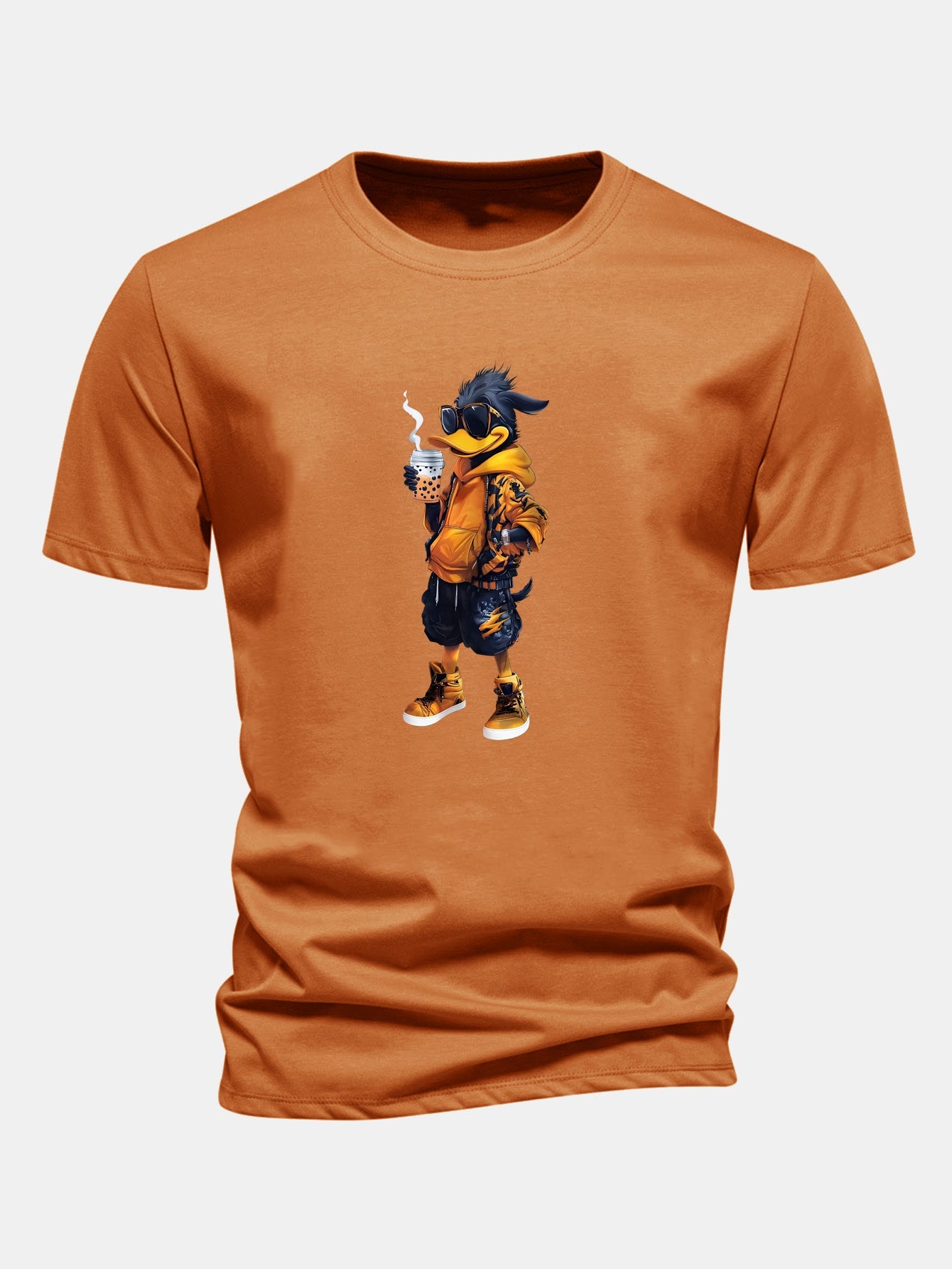 Regular Fit Carton Duck Print Cotton T-Shirt