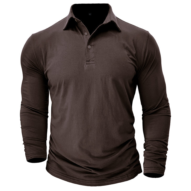 Contemporary Long Sleeve Polo With Modern Edge