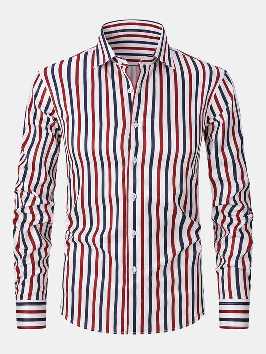 Long Sleeve Stripe Button Up Shirt