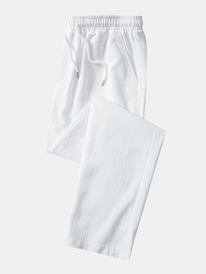 Crinkle Textured Straight Leg Pants