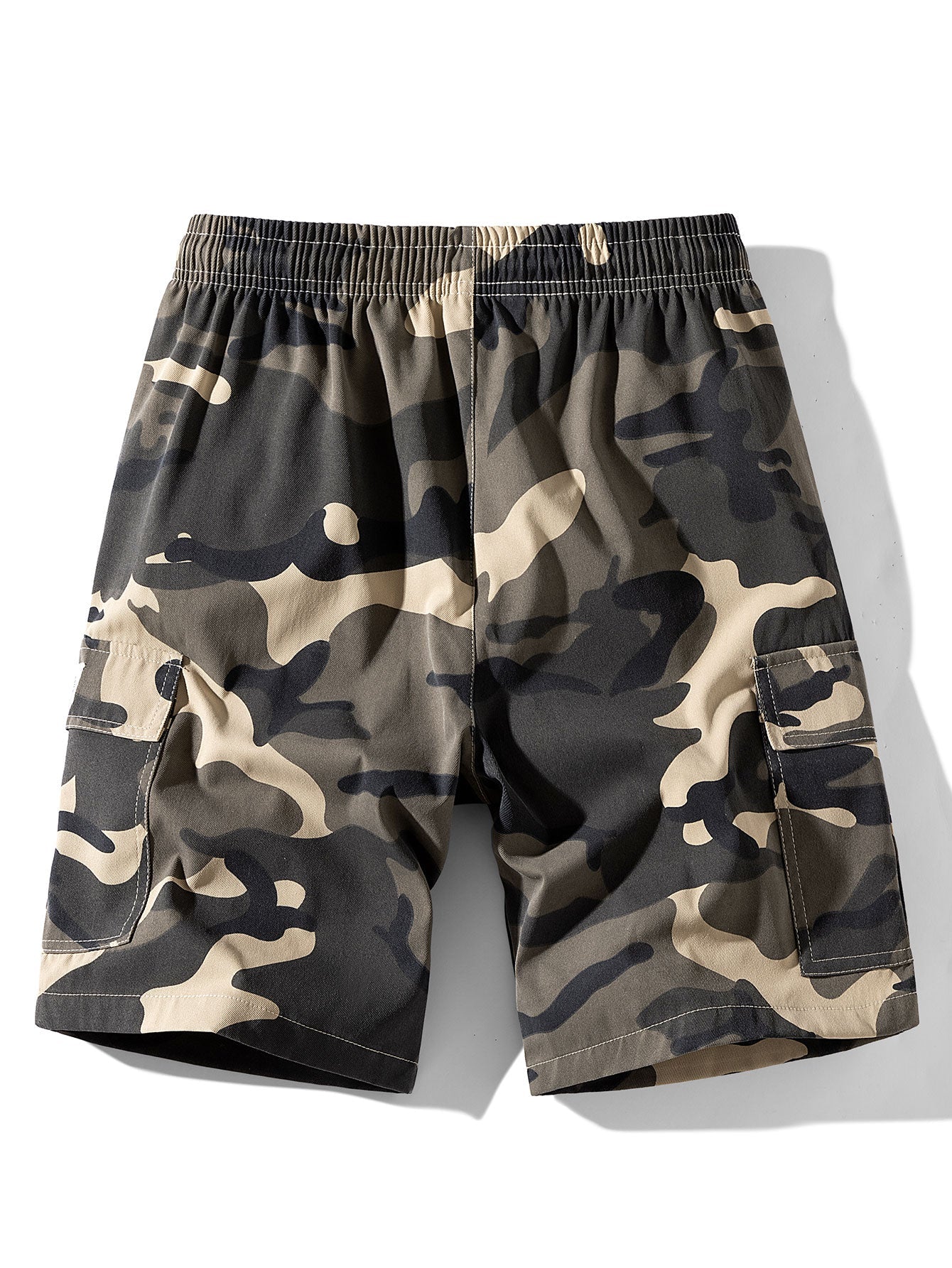 Camouflage Drawstring Cargo Shorts