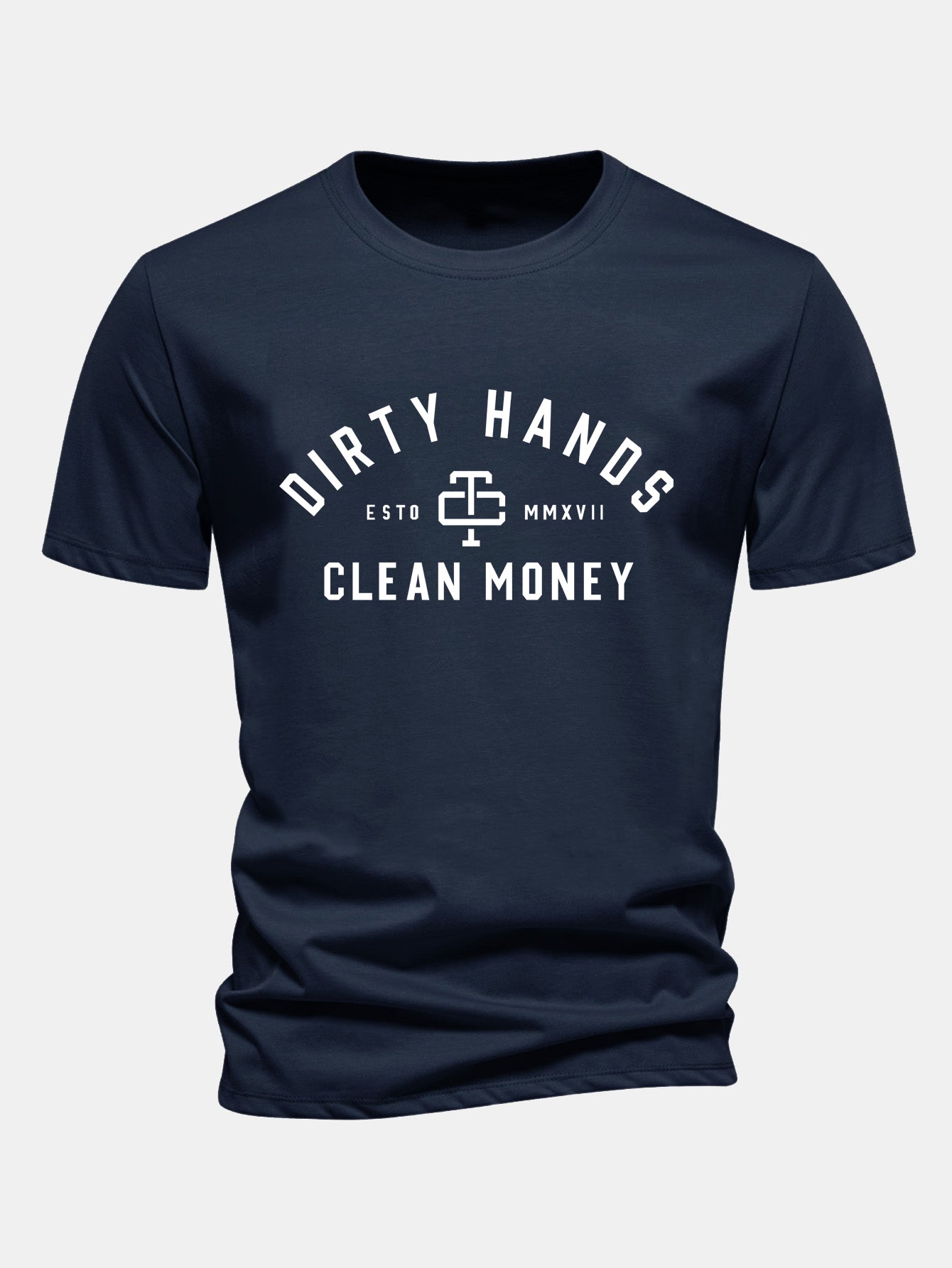 Regular Fit Dirty Hands Clean Money Print Cotton T-Shirt