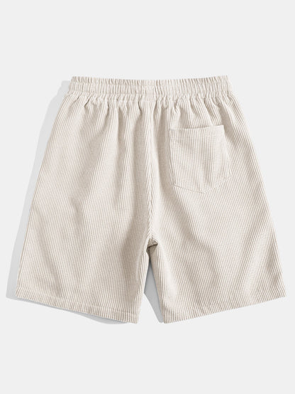 3 Pieces Drawstring Corduroy Shorts