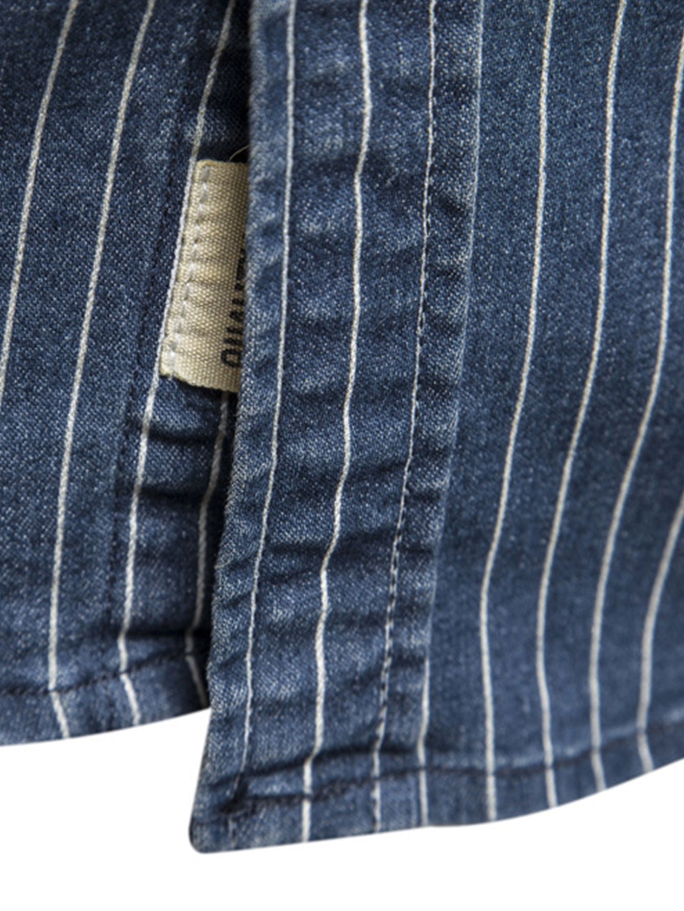 Stripe Washed Denim Shirt With Pockets