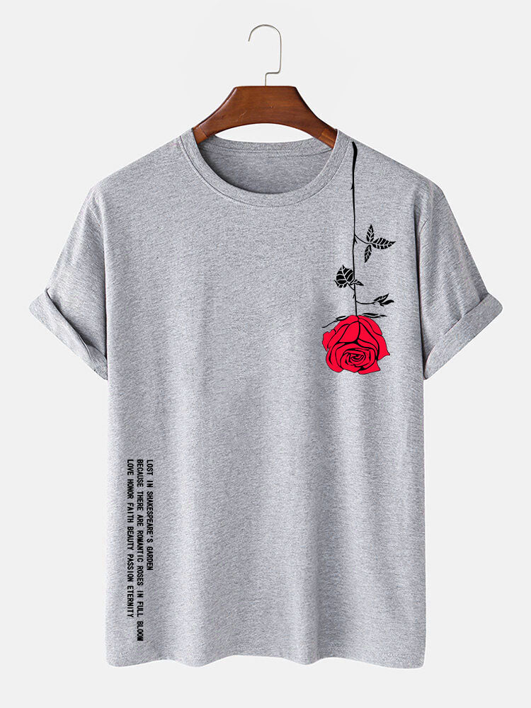 تي شيرت مزخرف بتصميم ورد