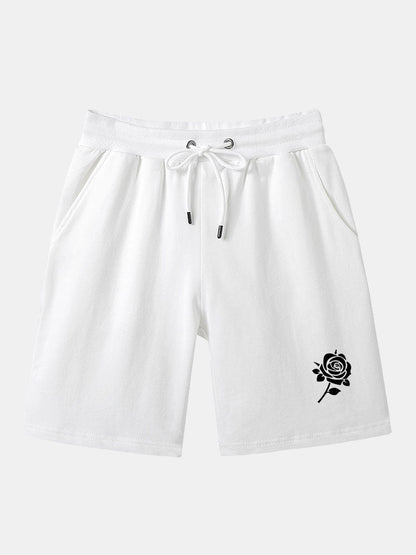 Rose Print Mid Length Shorts