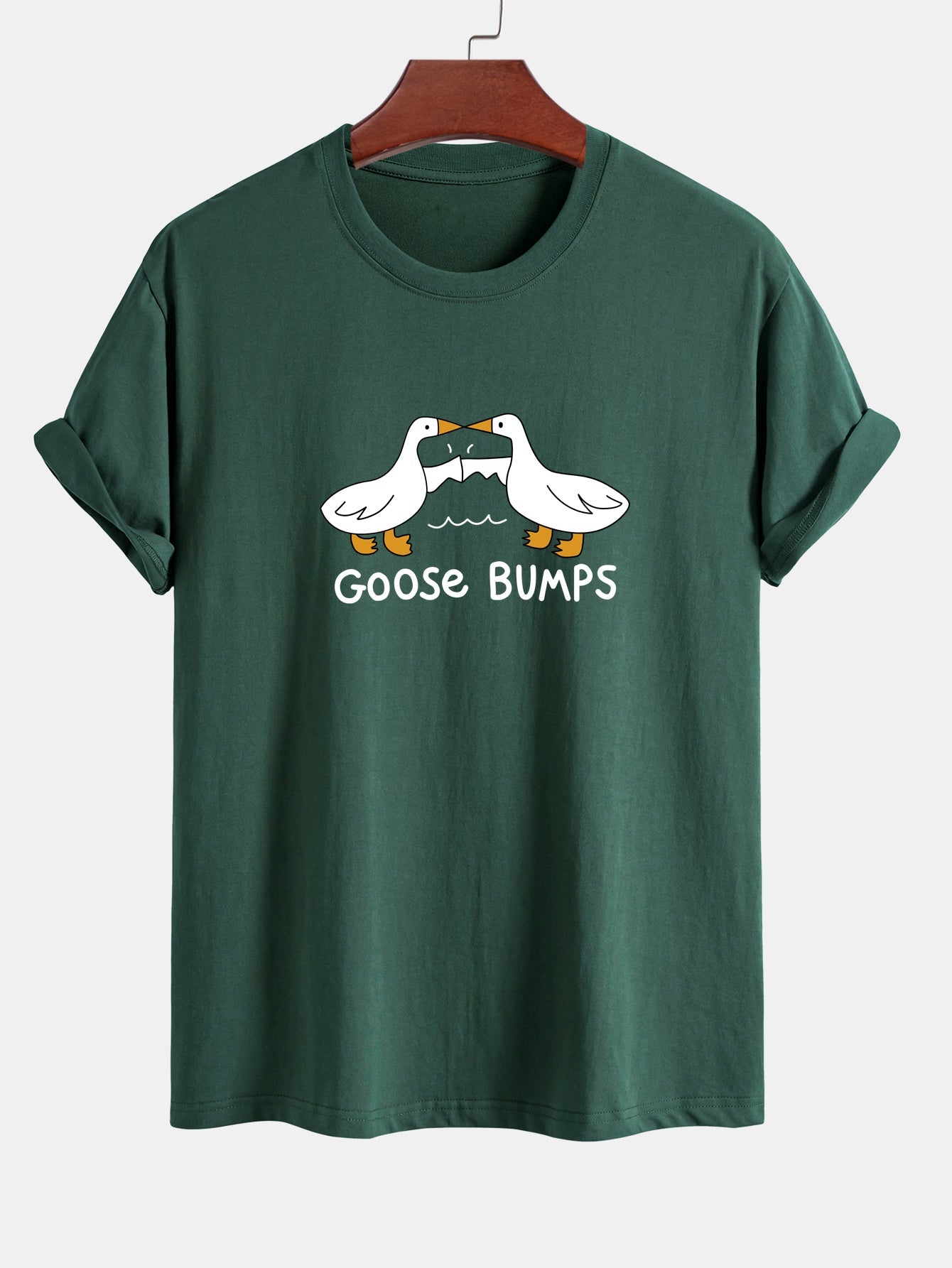 Regular Fit Goose Fist Bump Print Cotton T-Shirt