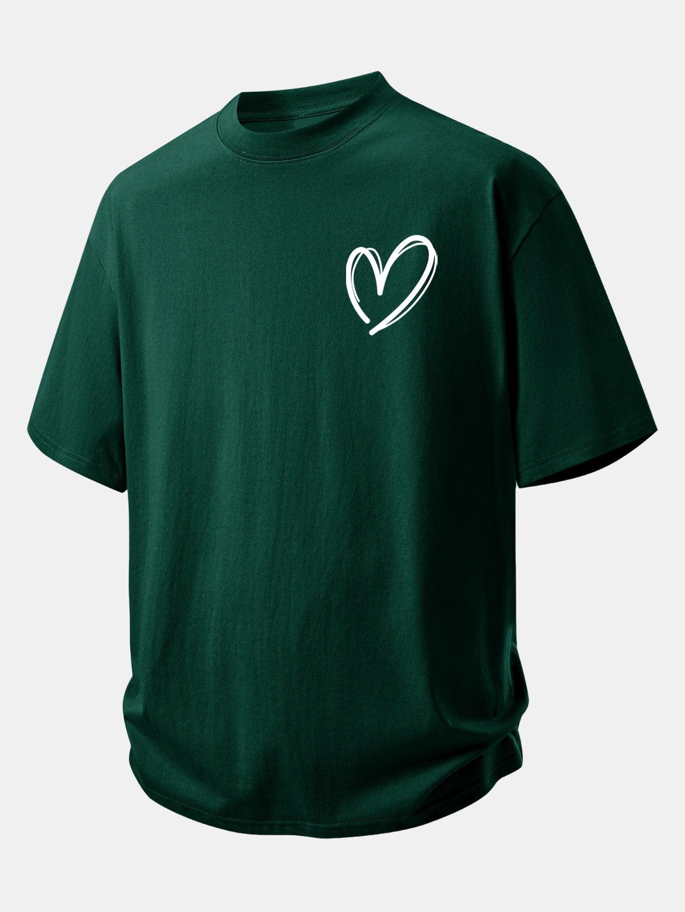 Relax Fit Heart Print Cotton T-Shirt
