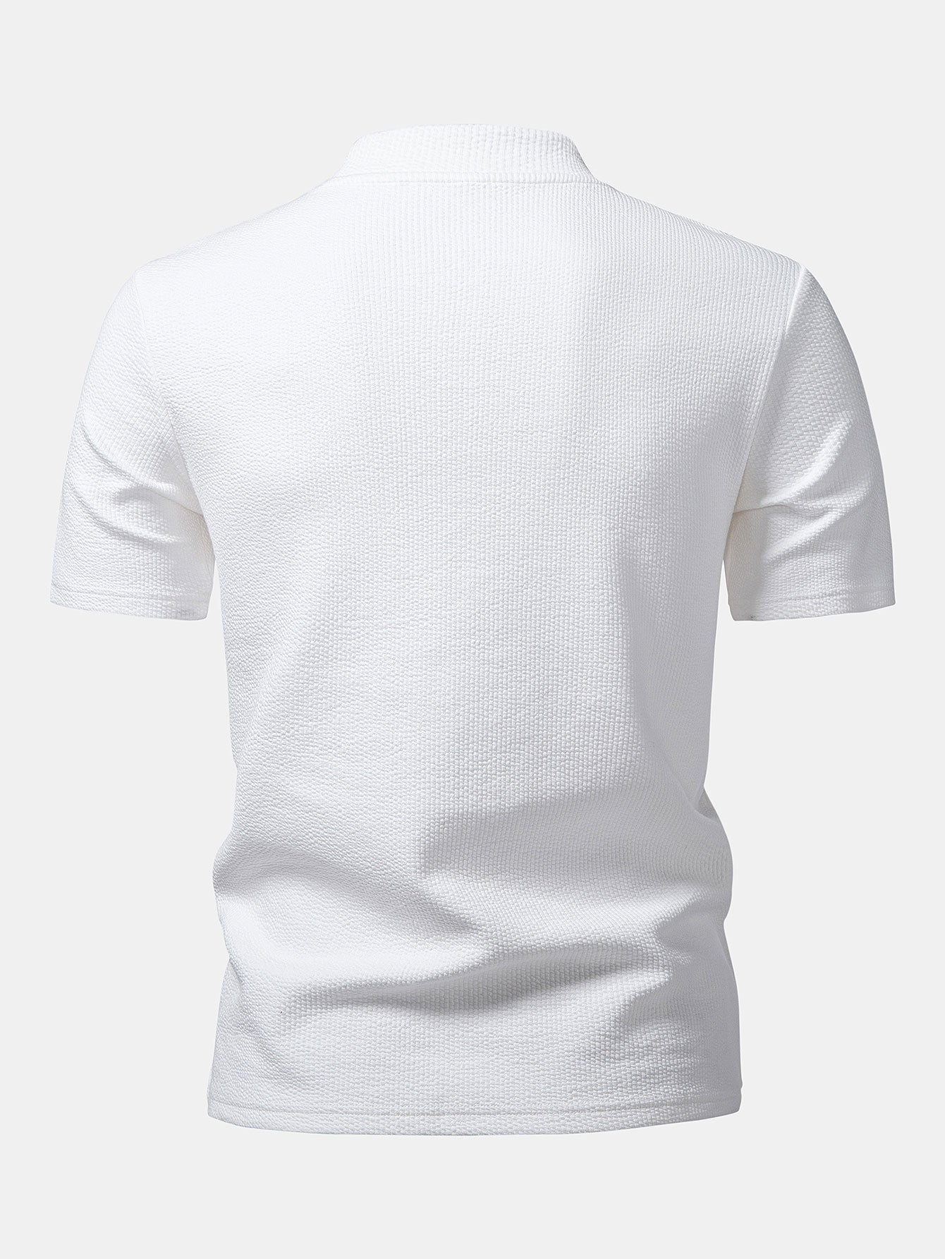 Ribbed Mock Neck T-Shirt
