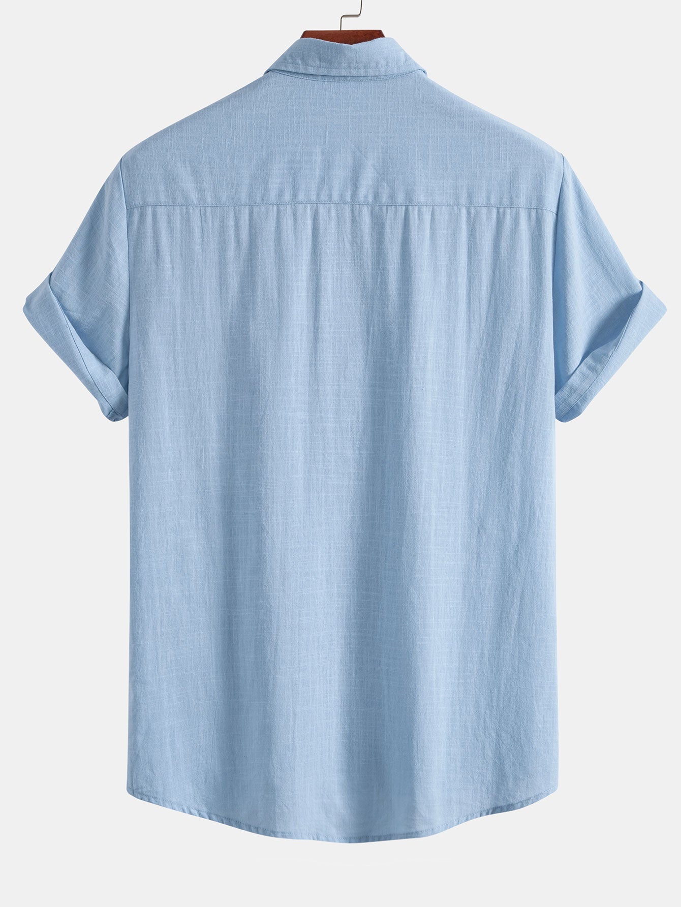 قميص مزود بأزرار بتصميم يشبه الكتان