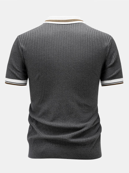 Contrast Trim Knit Polo Shirt