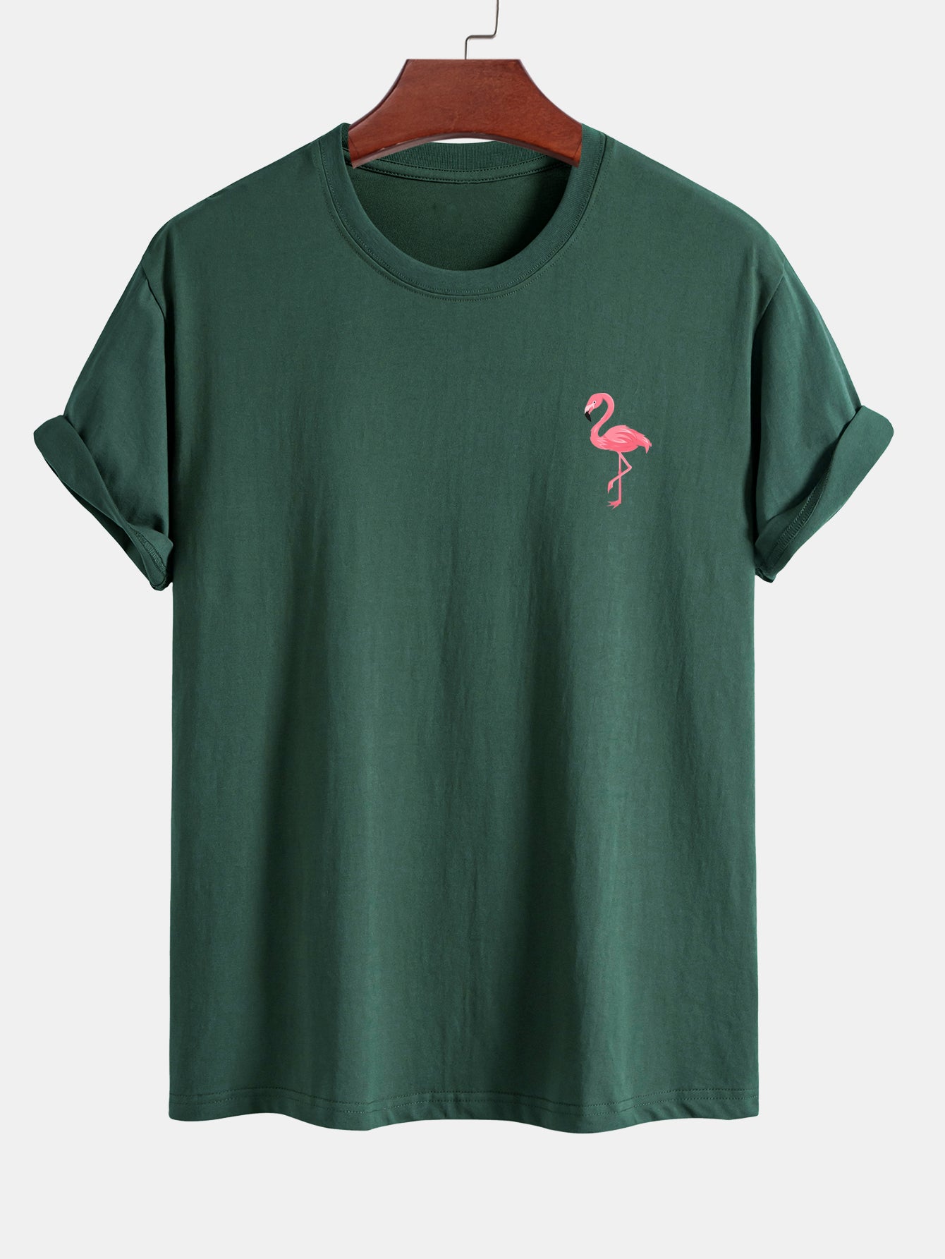Regular Fit Flamingo Print Cotton T-Shirt